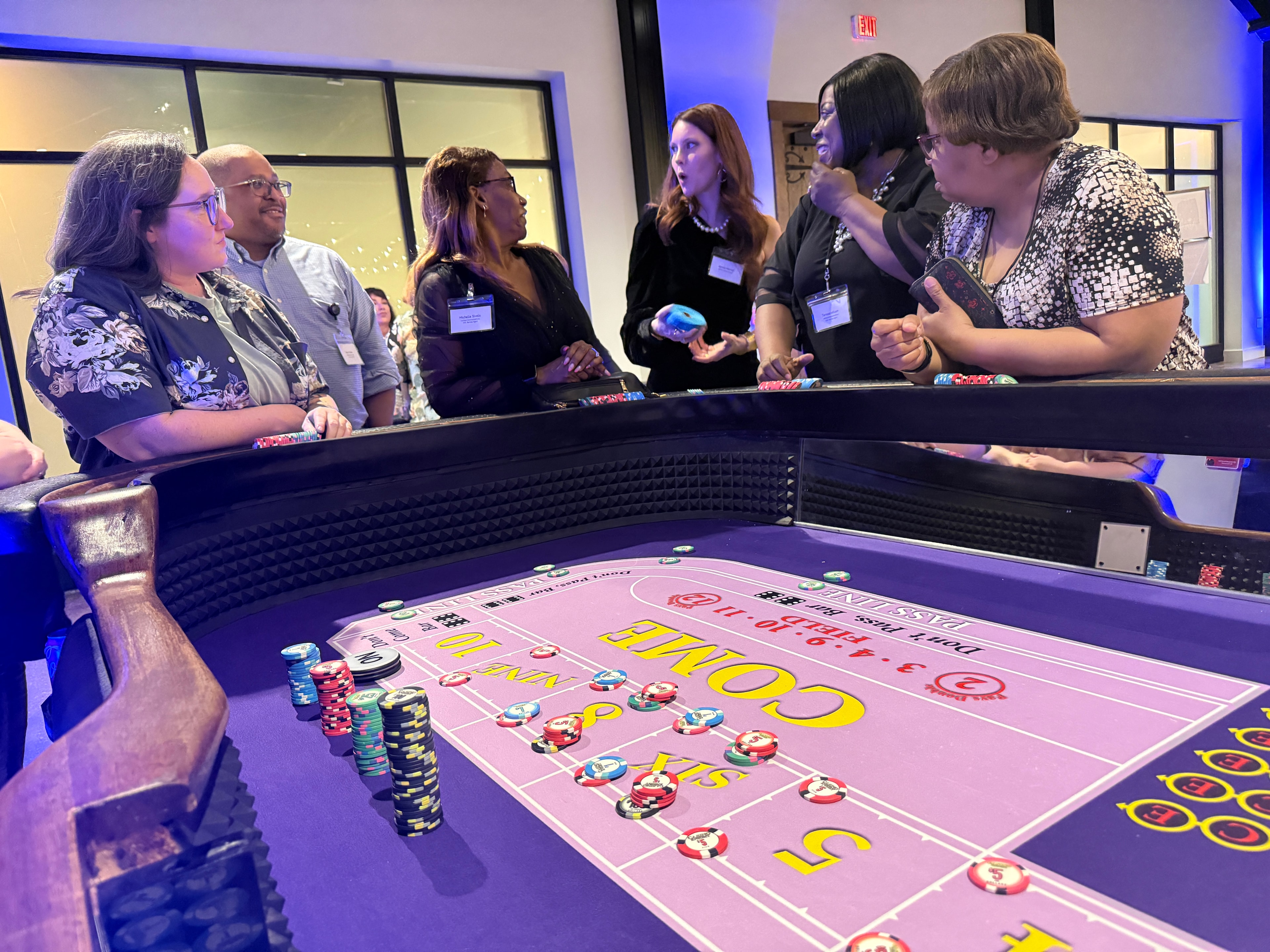 Blackjack table with professional dealer at Casino Party USA event