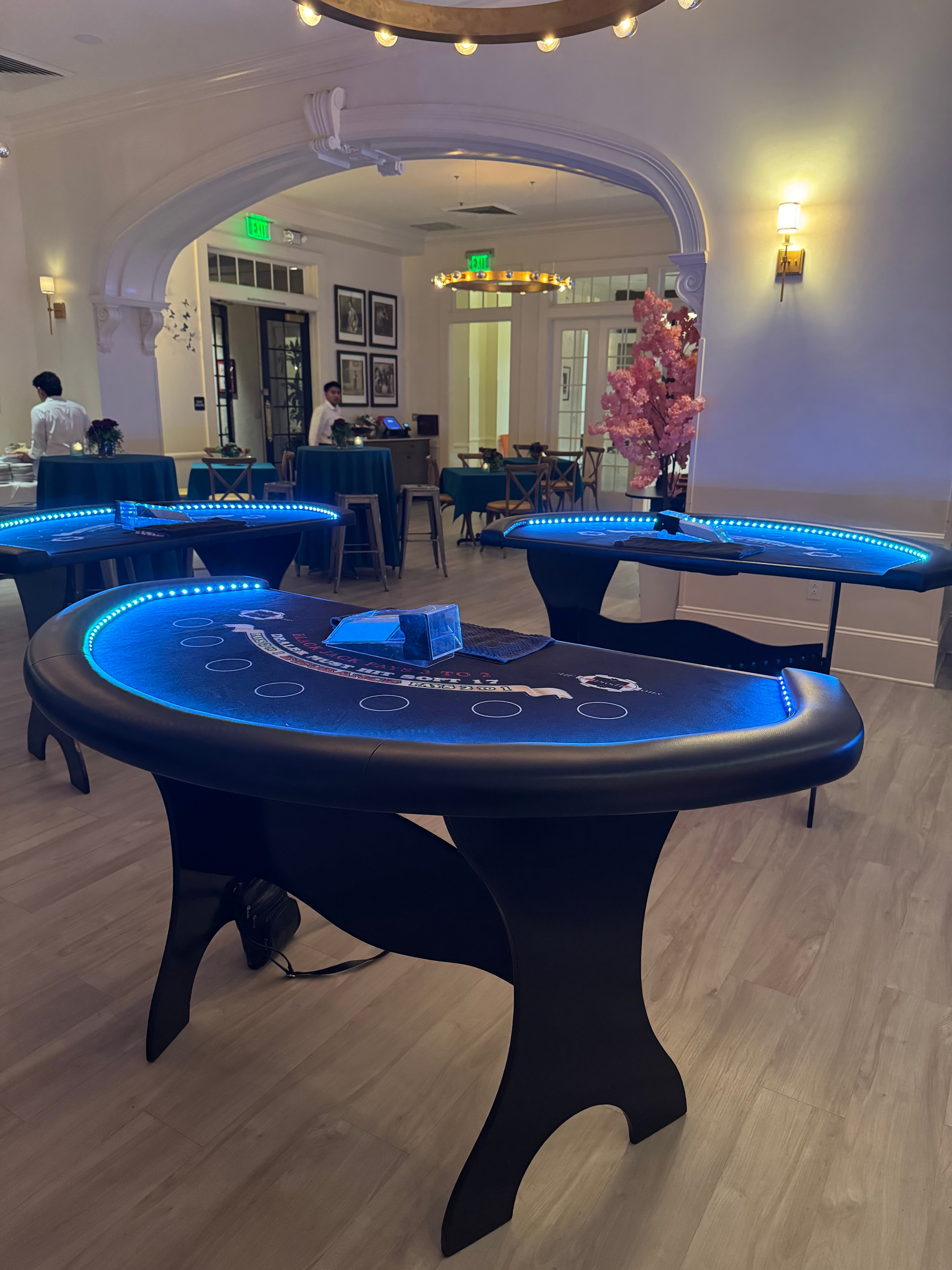 LED blackjack tables at a Los Angeles casino event