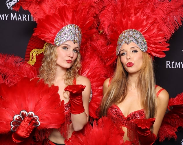 Casino party guests at a poker table in Los Angeles