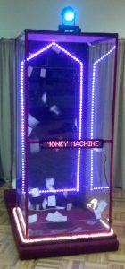 Money Machine cash cube at event — Casino Party USA