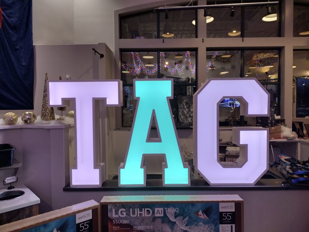 Giant LED marquee lights at casino event — Colorado Front Range